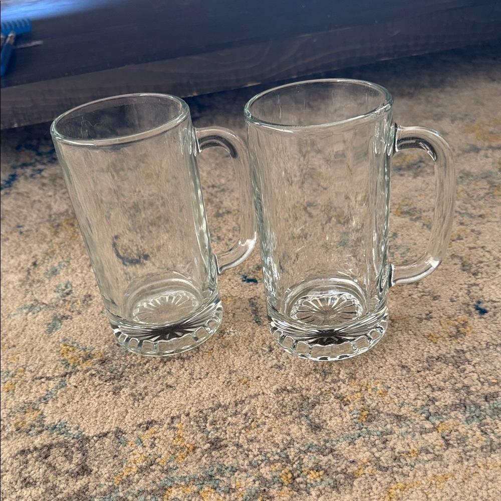 Clear Glass Beer Mugs Set